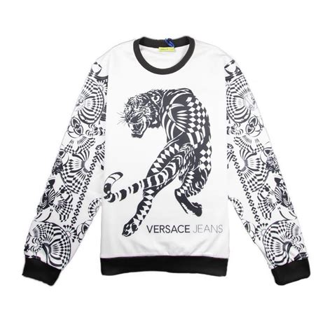 versace jeans tiger panel neoprene hoodie|Versace Jeans sweatshirt.